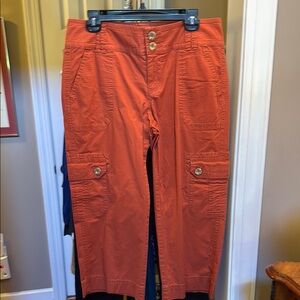 CAbi Orange Cargo Pants Casual Cotton